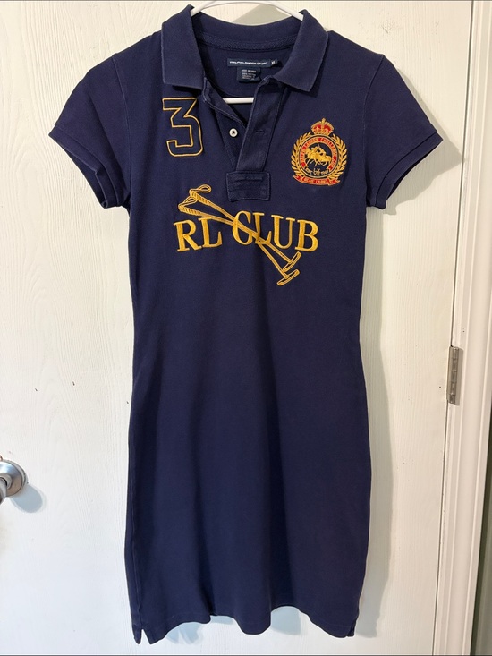 Ralph Lauren Dresses & Skirts - Ralph Lauren Sport Navy Embroidered Rugby Patch Polo Dress Size XS Y2K Vintage